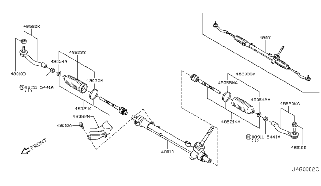 2015 Nissan Rogue Manual Steering Gear Diagram