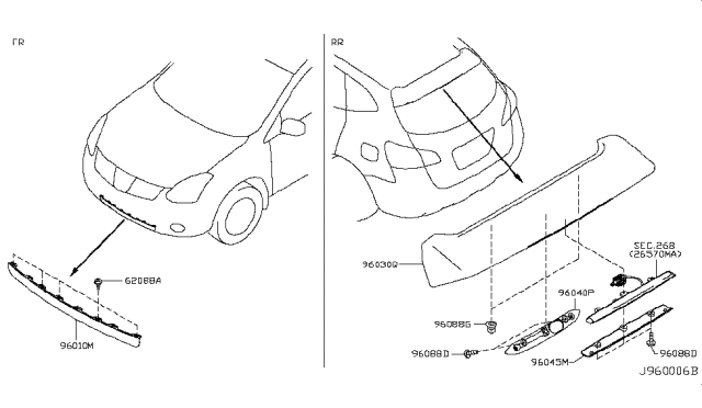 2013 Nissan Rogue Screw Diagram for 63849-1VK0A