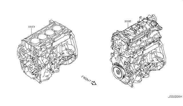 2011 Nissan Juke Engine-Bare Diagram for 10102-1KCHF