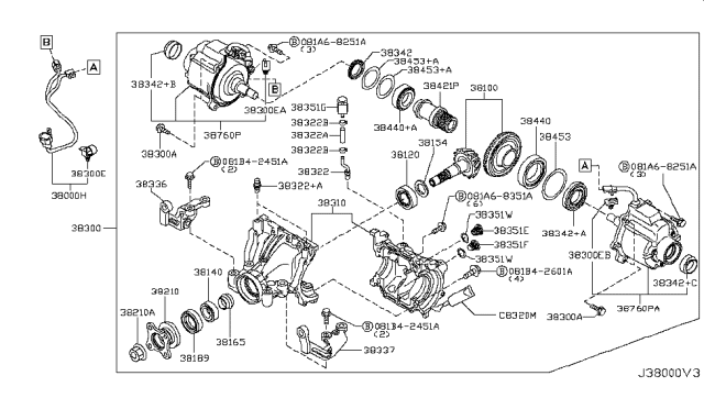 2015 Nissan Juke Bearing-Differential Diagram for 38440-1KD0A