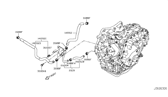 2014 Nissan Juke Hose-Water Diagram for 14055-BV83B