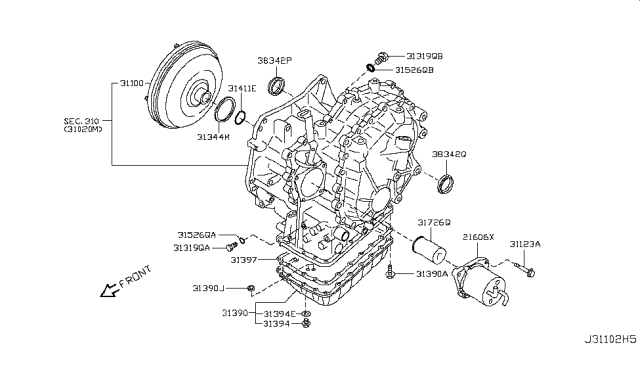 2017 Nissan Juke Torque Converter,Housing & Case Diagram 4