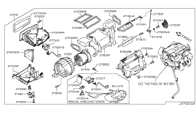 2011 Nissan Juke Blower Assembly-Air Conditioner Diagram for 27210-1KM1A
