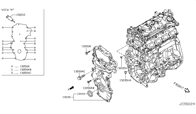 2014 Nissan Juke Front Cover,Vacuum Pump & Fitting Diagram 1