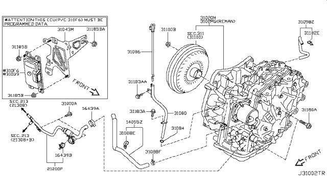 2015 Nissan Juke Pipe Assy-Oil Charging Diagram for 31080-1KC0A