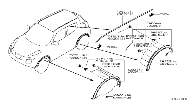 2017 Nissan Juke Body Side Molding Diagram