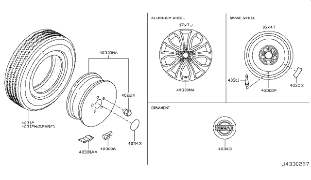 2017 Nissan Juke Road Wheel & Tire Diagram 4