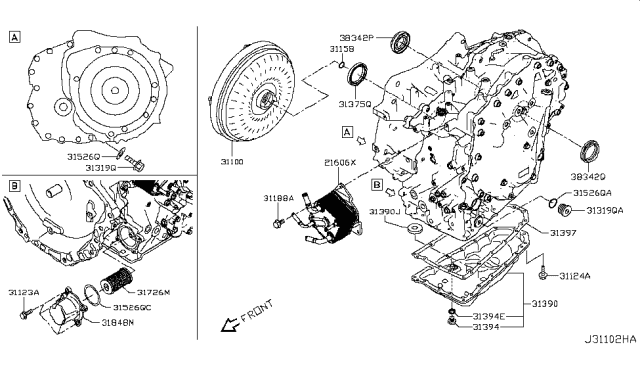 2015 Nissan Juke Torque Converter,Housing & Case Diagram 3