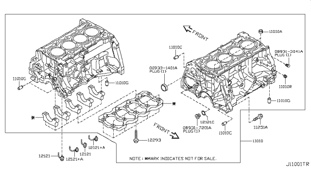 2015 Nissan Juke Cylinder Block & Oil Pan Diagram 3