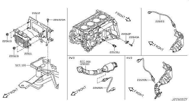2012 Nissan Juke Engine Control Module Diagram for 23710-1KC8A