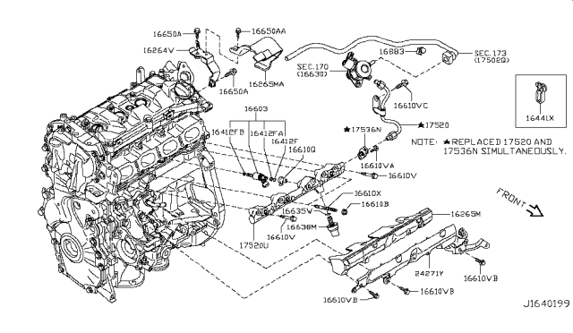 2016 Nissan Juke Sensor Assembly-Fuel Pressure Diagram for 16638-4BB0A