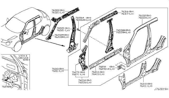 2017 Nissan Juke Body Side Panel Diagram 1