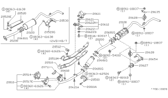 1985 Nissan 720 Pickup INSULATOR-Heat Diagram for 20515-30W00