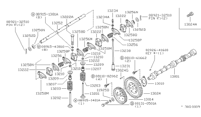 1985 Nissan 720 Pickup Camshaft & Valve Mechanism Diagram 3