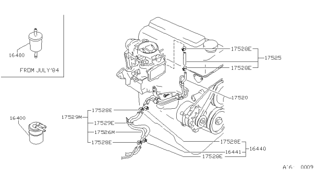 1985 Nissan 720 Pickup Fuel Strainer & Fuel Hose Diagram 7