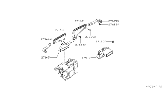 1985 Nissan 720 Pickup Heater & Blower Unit - Diagram 1