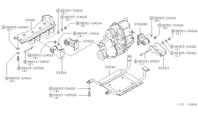 1985 Nissan 720 Pickup Transfer Case Mounting Diagram