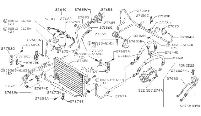 1982 Nissan 720 Pickup Flex Hose Low Diagram for 92490-06W10