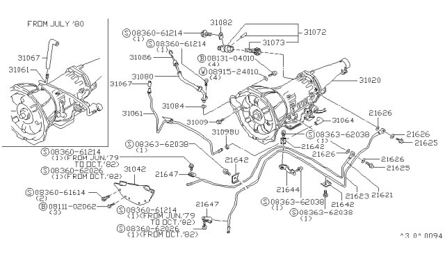 1980 Nissan 720 Pickup PINION-Speeds Diagram for 32702-P2620