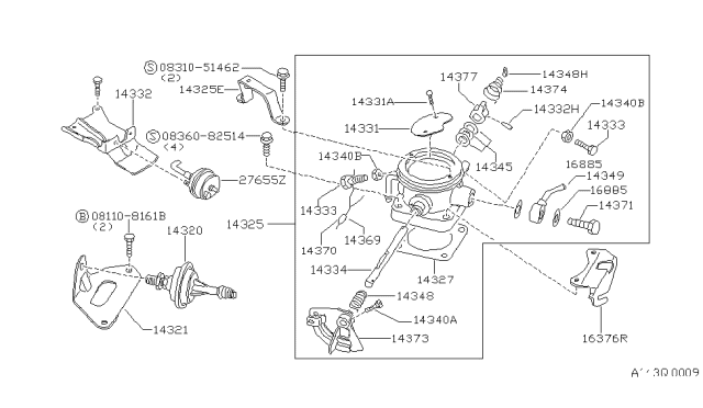 1986 Nissan 720 Pickup Bolt Pipe Joint Diagram for 14371-37500