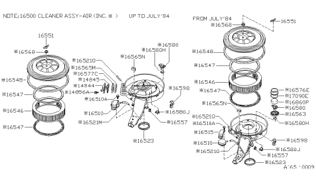 1985 Nissan 720 Pickup Air Cleaner - Diagram 5