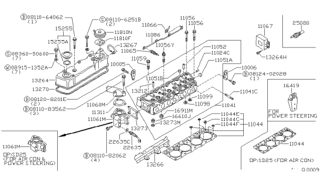 1985 Nissan 720 Pickup SLINGER Engine Rear Diagram for 10006-10W00