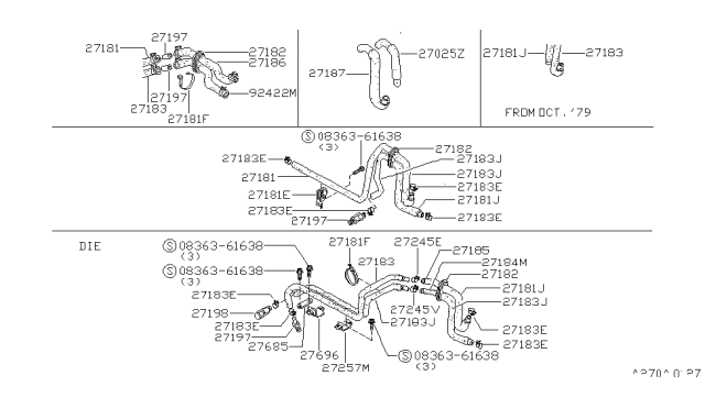 1980 Nissan 720 Pickup Heater & Blower Unit Diagram 2