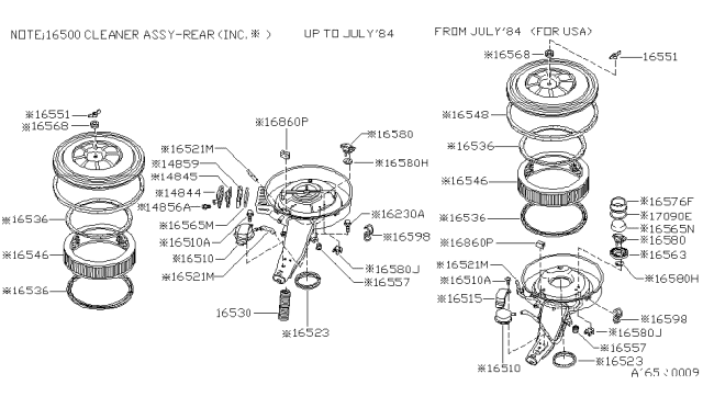 1985 Nissan 720 Pickup Air Cleaner - Diagram 8