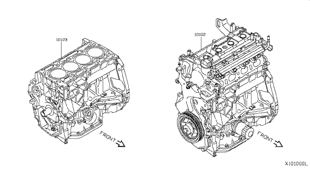2007 Nissan Sentra Bare & Short Engine Diagram 2