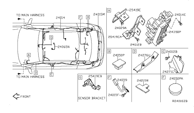 2010 Nissan Sentra Harness Assembly-Body Diagram for 24014-ZJ60E