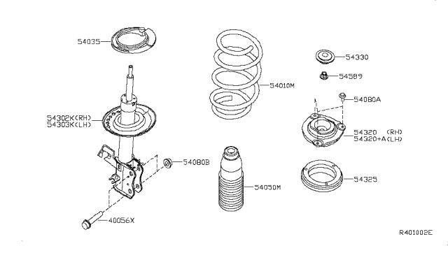 2011 Nissan Sentra Spring-Front Diagram for 54010-ZJ62A