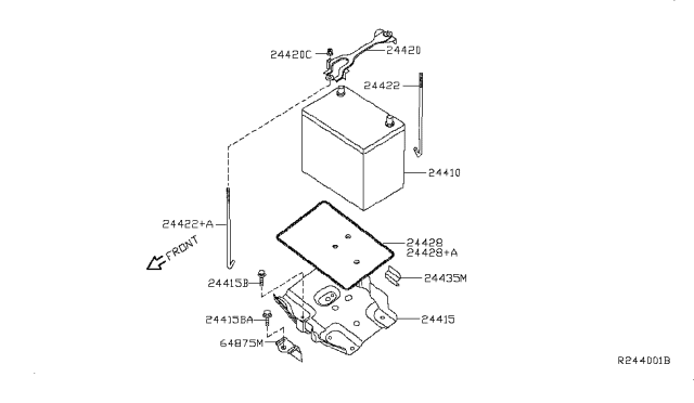 2007 Nissan Sentra Tray-Battery Diagram for 24428-ET80A