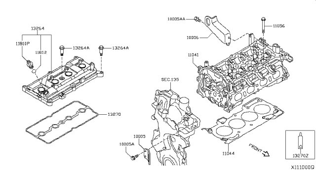 2007 Nissan Sentra Cylinder Head & Rocker Cover Diagram 2