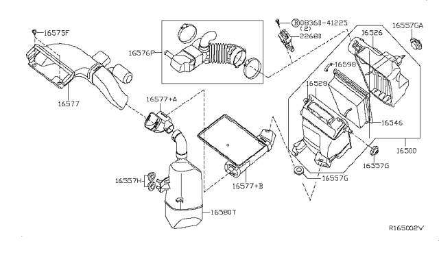 2009 Nissan Sentra Body Assembly-Air Cleaner Diagram for 16528-ET000