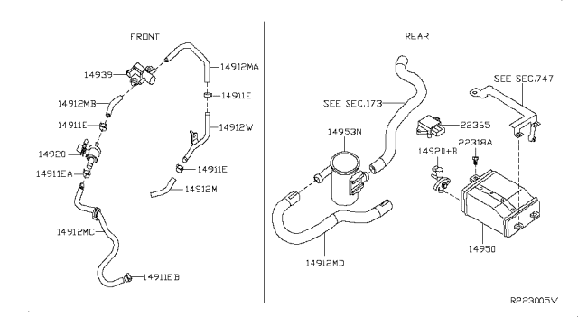 2008 Nissan Sentra Engine Control Vacuum Piping Diagram 4