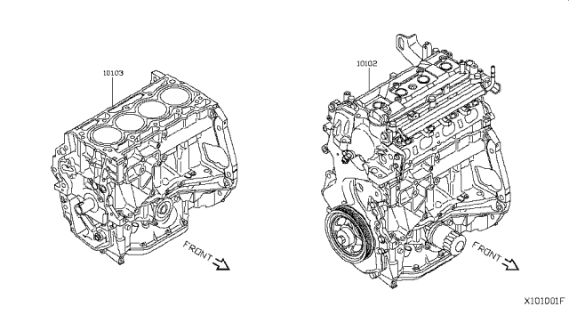 2012 Nissan Sentra Bare & Short Engine Diagram 1