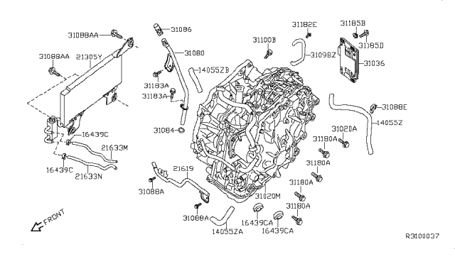 2009 Nissan Sentra Nut Diagram for 31365-CA000