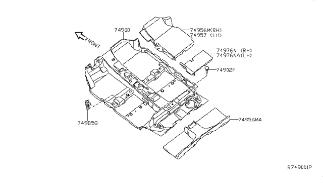 2012 Nissan Sentra Floor Trimming Diagram