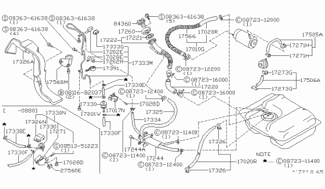 1981 Nissan 280ZX Clip Diagram for 08723-11400