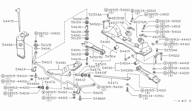 1979 Nissan 280ZX Member-Front Diagram for 54401-P6500