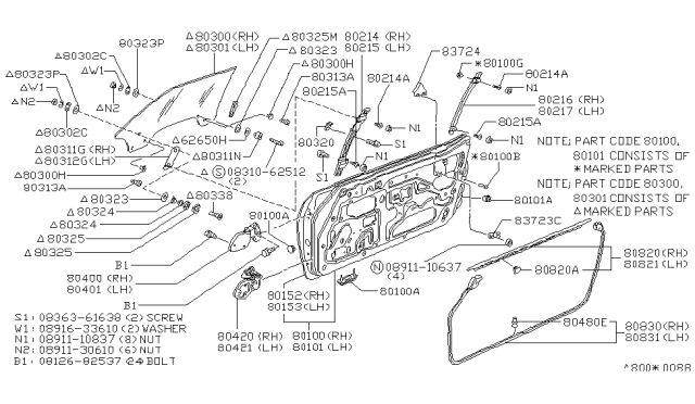 1979 Nissan 280ZX Cover-Drain Diagram for 80840-21001