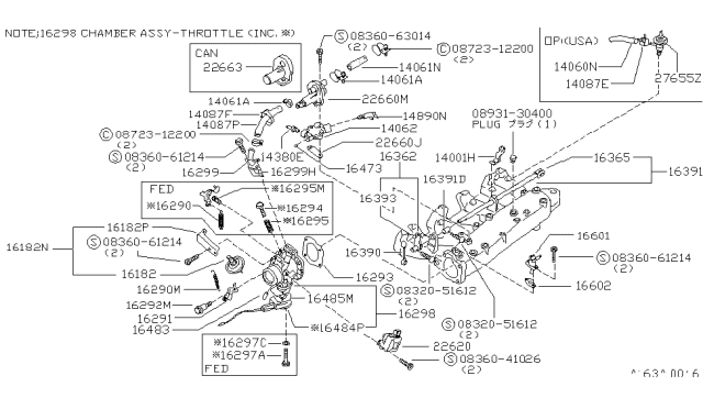 1981 Nissan 280ZX Connector Diagram for 14053-P7900