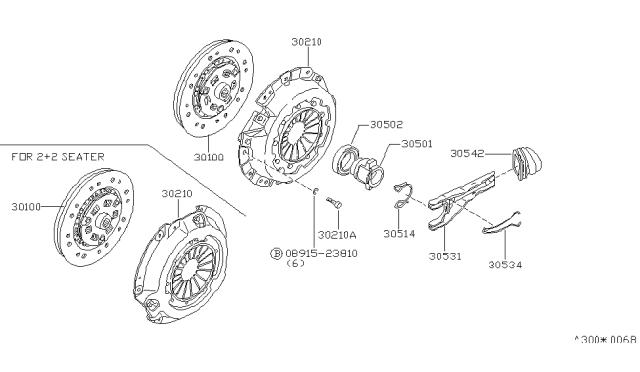 1982 Nissan 280ZX Disc Clutch Diagram for 30100-P9510