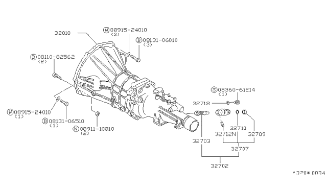 1979 Nissan 280ZX PINION Assembly ITH Diagram for 32702-R5616