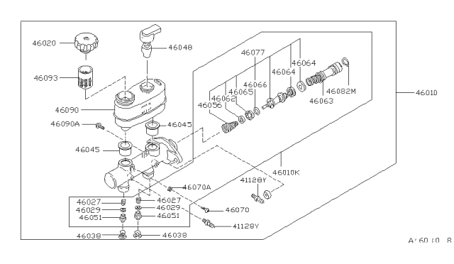 1982 Nissan 280ZX Kit-Piston-Cylinder Diagram for 46011-P6525
