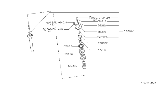 1983 Nissan 280ZX Spring Rear Diagram for 55020-P9100