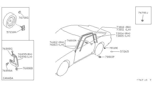 1988 Nissan 300ZX Body Side Fitting Diagram 3