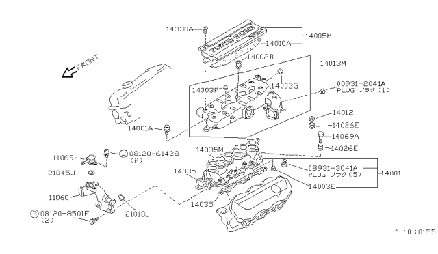 1987 Nissan 300ZX Manifold-Intake Diagram for 14003-19P60