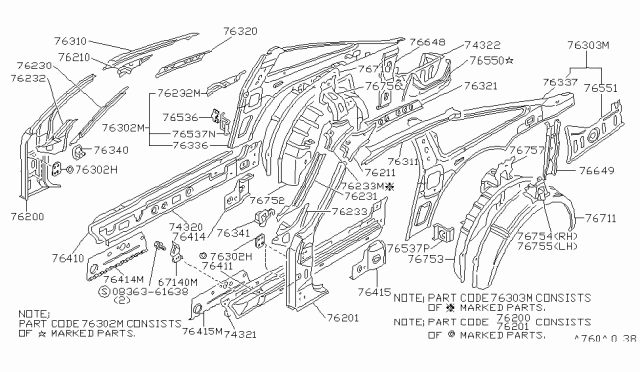 1986 Nissan 300ZX Body Side Panel - Diagram 1