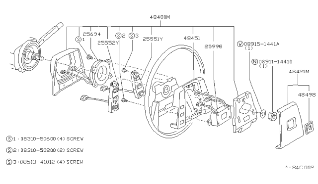 1988 Nissan 300ZX Steering Wheel Diagram 1